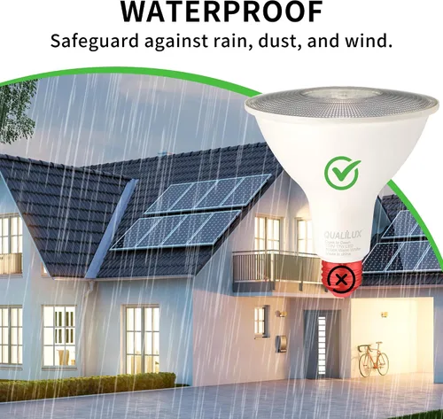 Miniatura 4 de Qualilux Dusk to Dawn PAR38 Bombillas LED de inundación, blanco cálido 3000 K, equivalente a 150 W, 17 W, 1600 LM, bombilla de luz