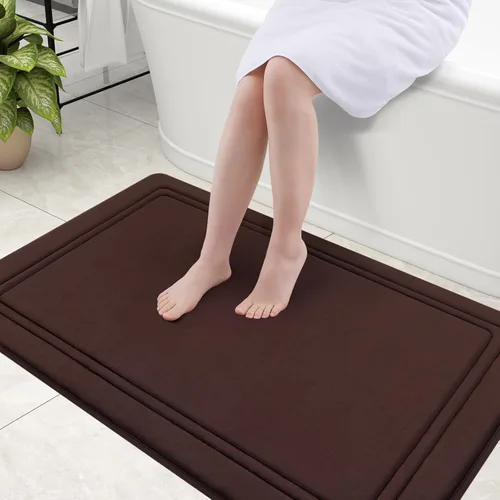 Miniatura 70 de Grandaily Alfombra de baño de espuma viscoelástica de 24 x 16 pulgadas, ultrasuave, antideslizante y absorbente, lavable a máquina, cómoda alfombra