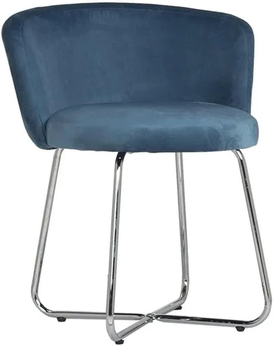 Hillsdale, Marisol Taburete redondo de metal y tapizado con respaldo redondo para sala de maquillaje o baño, color azul