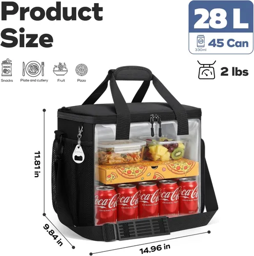 Miniatura 4 de RealCool Bolsa térmica suave de 35/45 latas, hielera plegable aislada a prueba de fugas, lonchera grande para hombres y mujeres, enfriador de lados