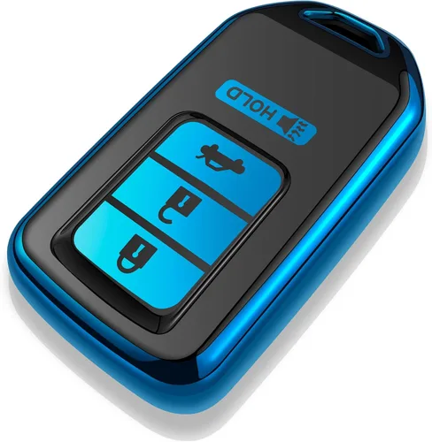 Tukellen Funda para llavero Honda, TPU suave de alta calidad, protección completa, funda para llavero Accord Civic CRV Pilot Ridgeline Odyssey Azul