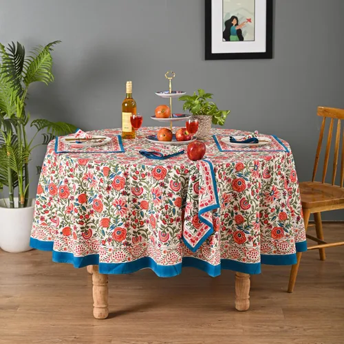 Miniatura 45 de Funda de mesa impresa a mano con diseño exquisito, tela de algodón premium, perfecta para comedor y decoración, mantel de mesa