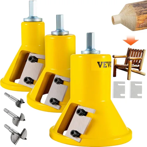 Miniatura 13 de VEVOR Cortador de costillas, 2,5 cm/1" & 3,8 cm/1,5" & 5,1 cm/2", Cortador de muebles de madera de aluminio y acero premium, con cuchillas curvas
