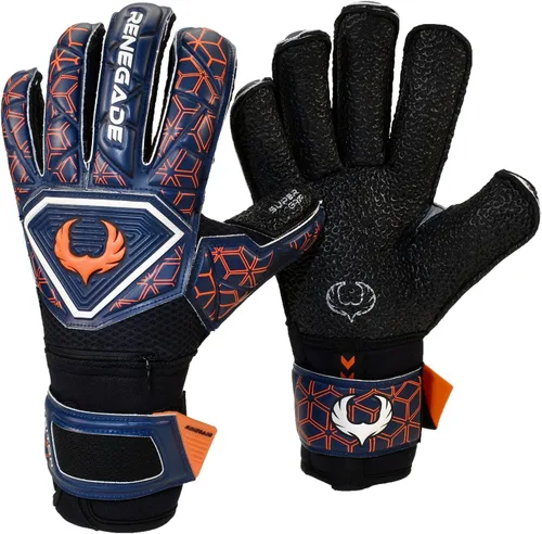 Miniatura 9 de Guantes de portero Renegade GK Triton con protección antimicrobiana (tallas 5-11, 3 estilos, nivel 2) Protectores de dedos Pro-Tek y Super Agarre