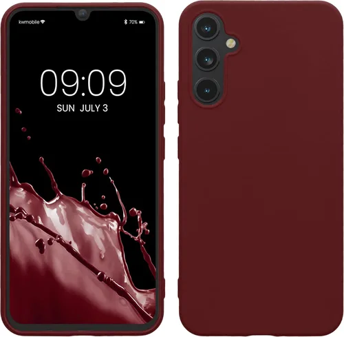 Miniatura 77 de kwmobile Funda compatible con Samsung Galaxy A23 4G / 5G - Funda de silicona TPU metálica suave y delgada - Rojo oscuro metálico