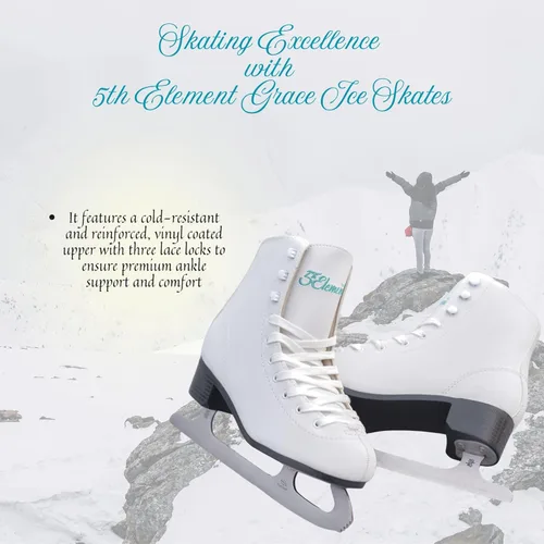 Miniatura 6 de 5th Element Grace Patines de Hielo para Mujer - Patines Artísticos Cómodos con Tricot Suave Aterciopelado/Forro Polar - Zapatos Elegantes