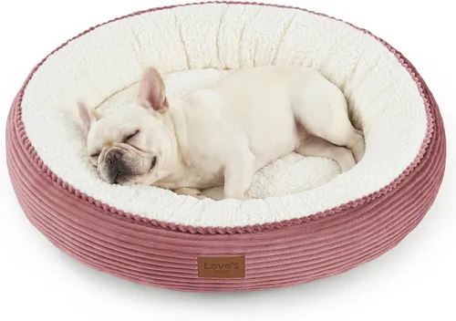 Miniatura 28 de Love's cabin Cama redonda acolchada para gatos y perros, cama para mascotas de 20 pulgadas para gatos o perros pequeños, parte inferior Violeta
