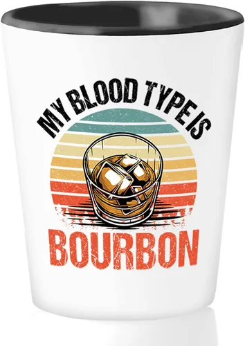 Whisky Lover - Vaso de chupito de 1.5 onzas - My Blood Type - Barra divertida adicta al alcohol vino cerveza licor tequila club cerveceros bebedor