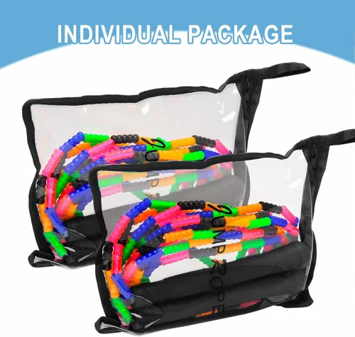 Miniatura 5 de Coolrunner Cuerda de saltar de 16 pies de largo (paquete de 2), cuerda de saltar holandesa doble, cuerda de saltar con cuentas suaves para niños
