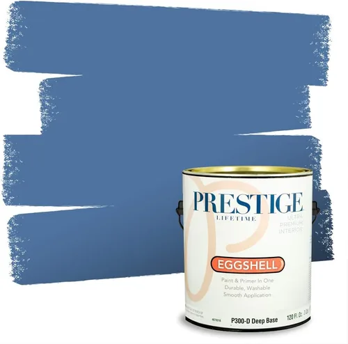 Miniatura 135 de Prestige Paints. - Base y pintura para exteriores en un solo galón, 1 galón. plano, comparable con Sherwin Williams Topsail. SW6799-PCM