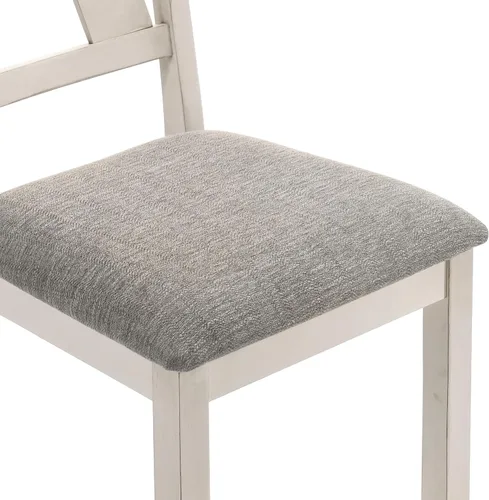 Miniatura 7 de New Classic Furniture Maisie - Silla auxiliar de madera con asiento de poliéster (juego de 2), color blanco