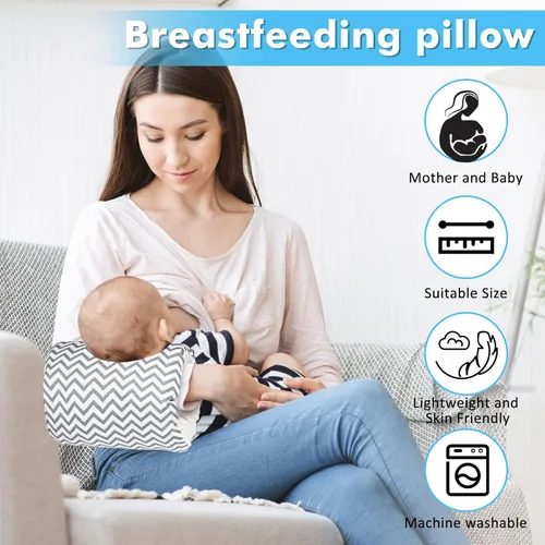 Miniatura 2 de Almohada de brazo de lactancia para bebé, almohadas de brazo de lactancia para lactancia materna, algodón suave para recién nacidos, más apoyo