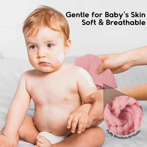 Miniatura 4 de Unnivoll Paños de muselina para eructos para bebé, 100% algodón, para niños y niñas, grandes, 20 x 10 pulgadas, extra suaves y absorbentes, paquete
