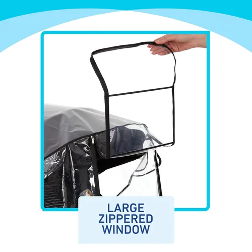 Miniatura 3 de Graco Cobertura Universal Deluxe con Ventana con Cremallera, Protector de Lluvia para Bebé, Tamaño Universal para la mayoría de Carriolas