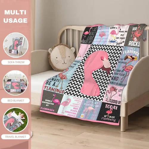Miniatura 5 de Manta de flamencos, regalos de flamencos rosas para niños, niñas y mujeres, amantes de los flamencos, manta de franela suave para decoración