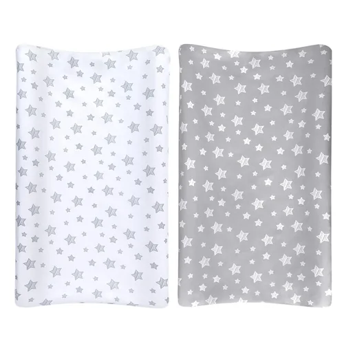 Miniatura 6 de Paquete de 2 fundas para cambiador para niños y niñas, con estampado encantador, suaves, unisex, para cambiar, se ajustan a almohadilla contorneada