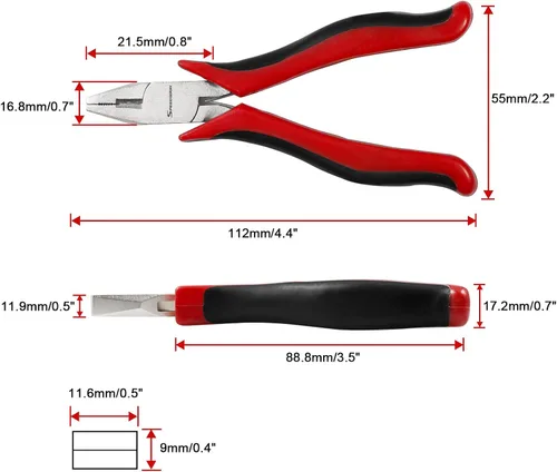 Miniatura 7 de SPEEDWOX Mini alicates combinados, 4.5 pulgadas con construcción de juntas de caja, alicates para hacer joyas con resorte para artes y manualidades