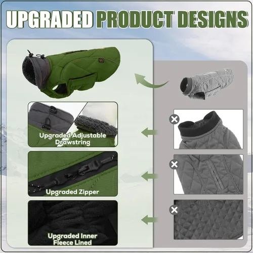 Miniatura 5 de EMUST Chaquetas de invierno para perros, abrigos de clima frío para perros, chaquetas de invierno suaves para perros medianos y grandes, chaleco