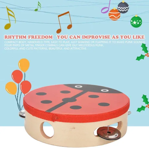 Miniatura 2 de Tambor de percusión de mano de madera de 5.9 in para niños, regalos de canciones de baile (1#)