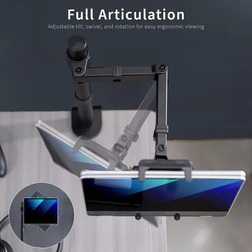 Miniatura 8 de VIVO Soporte universal de escritorio para tableta, adaptador de brazo único para portátiles 2 en 1, soporta monitores portátiles de hasta 15.6