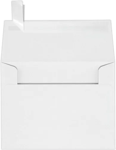 LUXPaper Sobres de invitación A2 | Despegar y prensar | 4 3/8 pulgadas x 5 3/4 pulgadas | Blanco | Texto de 80 libras | 50 unidades 80 libras.