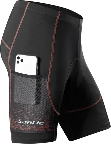 Miniatura 37 de Santic Pantalones cortos de ciclismo para hombre, pantalones acolchados para ciclismo, ropa de ciclismo