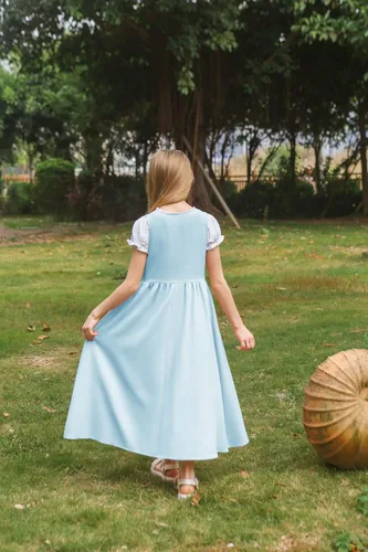 Miniatura 32 de Scarlet Darkness Vestido renacentista para niñas, disfraz de princesa medieval de dos piezas, 7-14 años