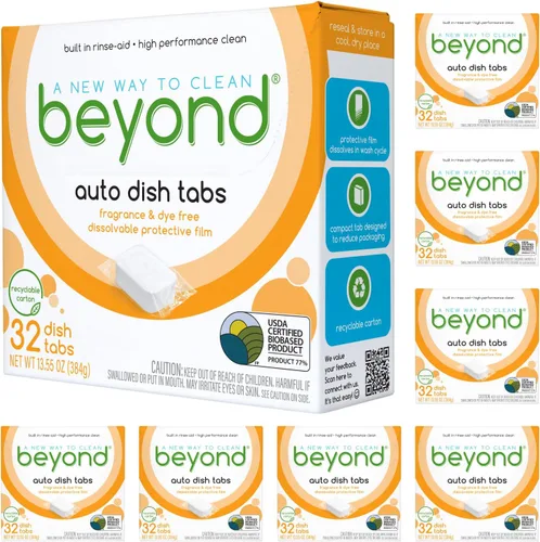Miniatura 8 de Beyond Comprimidos para lavavajillas automáticos [32 tabletas] - Sin fragancia y colorantes - Certificado a base de biológicas. Potentes.