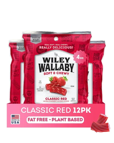 Miniatura 12 de Wiley Wallaby Regaliz australiano, bolsas de 4 onzas, 12 unidades (negro)
