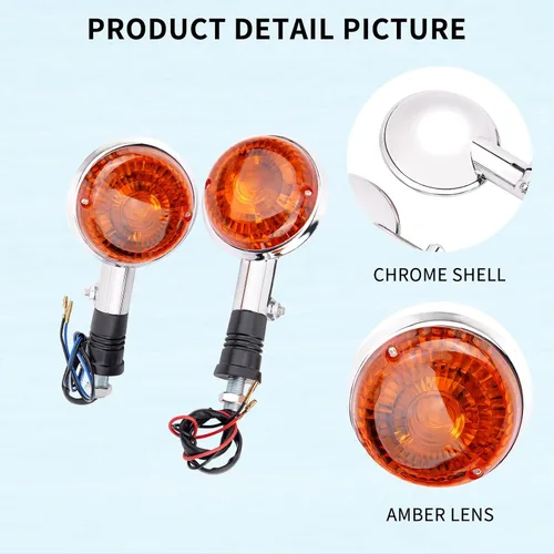 Miniatura 2 de AHL Luz indicadora de giro compatible con: Yamaha Virago 700 1984-1987/Virago 750 1981-1997/XV920 XV 920 Virago 920 1981-1983/Vmax 1200 1985 1986