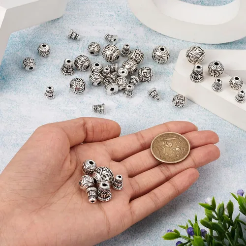 Miniatura 5 de Craftdady Cuentas de gurú tibetano de plata de 3 maneras para hacer collares y joyas