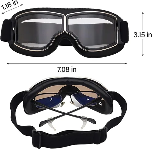 Miniatura 6 de Peicees Gafas Vintage para Motocicleta Gafas de Aviador Gafas de Casco de Piloto Gafas de Equitación Motocross Bicicleta de Montaña Scooter ATV