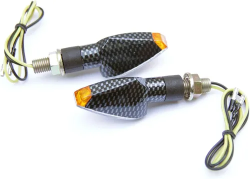 Miniatura 2 de Carbon LED Motorcycle Turn Signal Blinkers Side Marker Indicators Blinkers Compatible for Kawasaki Ninja H2R
