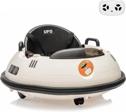 Miniatura 8 de Coche de parachoques eléctrico de 12 V para niños pequeños, con control remoto, giro de 360 grados, luces LED, joysticks duales, cinturón de Rosa