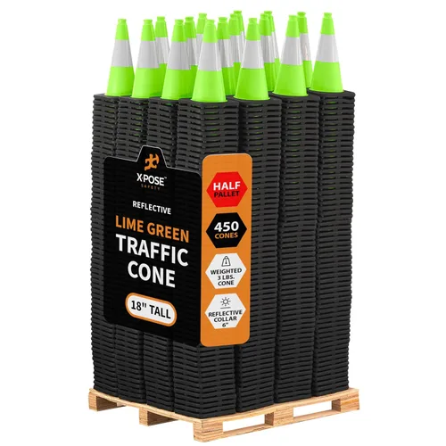 Miniatura 33 de Xpose Safety Conos de tráfico naranjas de 12 pulgadas con collar de 4 pulgadas, paquete de 4 conos de seguridad de plástico PVC multiusos