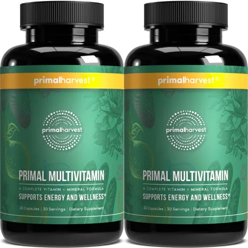 Miniatura 8 de Primal Harvest Primal Multivitamin - Suplemento diario multivitamínico con 21 vitaminas y minerales esenciales para mujeres y hombres, vitamina A