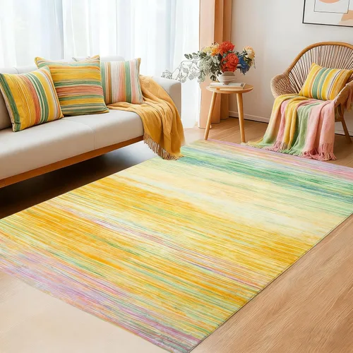 Miniatura 16 de USTIDE Butterflys Alfombra para Niños 5X7/55"x78" Alfombra de Área Lavable a Máquina para Dormitorio de Niñas Alfombra Suave para Sala de Estar Sala
