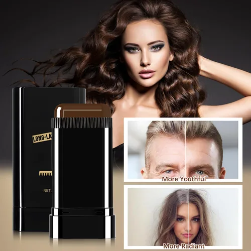 Miniatura 7 de Barra de color para el cabello, resistente al agua y al sudor, lápiz de tinte para el cabello, toques de color portátiles con peine, barras de 02#