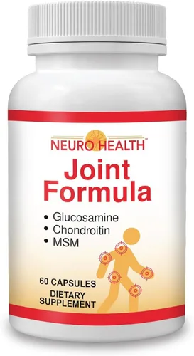 Neuro Health Fórmula articular con glucosamina, condroitina y MSM, 60 cápsulas (1 botella) Cúrcuma/Suplemento de apoyo articular para huesos,