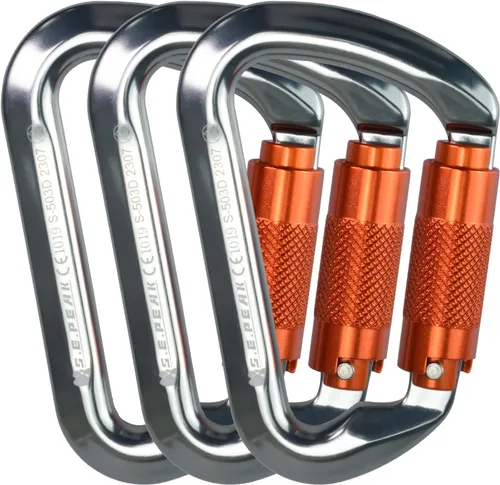 Miniatura 12 de SEPEAK UIAA - Mosquetones de escalada de 30 kN con cierre de rosca, mosquetones profesionales de servicio pesado para escalada, montañismo, rappel