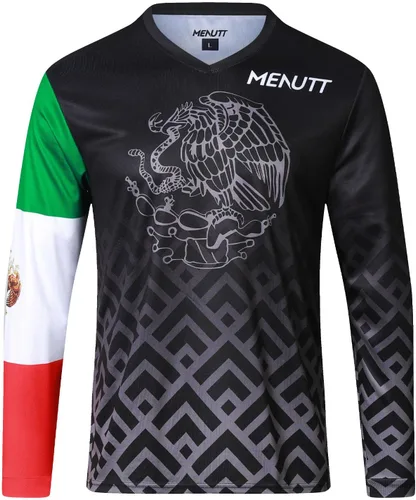 MENUTT Racing - Camiseta de manga larga para hombre, diseño de México para bicicleta de montaña y motocross