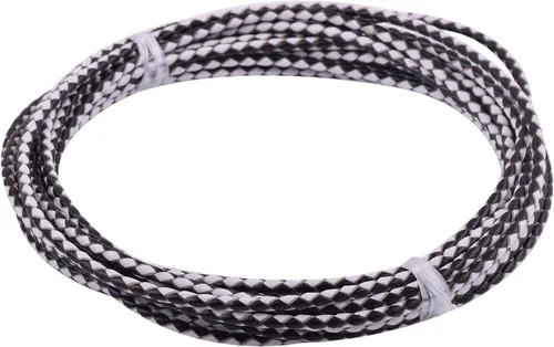 Miniatura 13 de KONMAY 2 yardas 8.0mm Cordón redondo de cuero trenzado auténtico marrón antiguo para corbata de bolo
