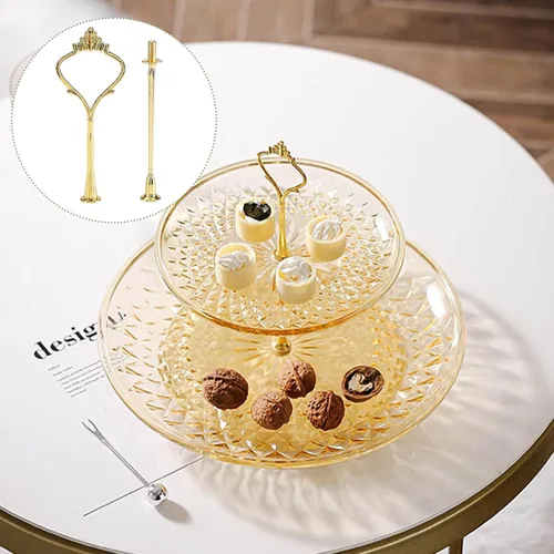 Miniatura 9 de Alvinlite Soporte plateado para cupcakes, bandeja pequeña de 2 niveles, soporte para pasteles, soporte para cupcakes, soporte de postre, decoración