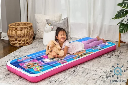 Miniatura 6 de Living iQ Jr Cama de Aire Inflable para Niños Tamaño Individual, Colchón Hinchable con Tema L.O.L. Surprise!, Vinilo Resistente al Agua y a