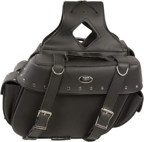 Miniatura 2 de Milwaukee Leather SH57402ZB Negro Medio Zip-Off PVC tiro sobre remachado bolsa de sillín