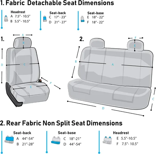 Miniatura 7 de FH GROUP FH-FB032114 fundas de asientos de automóvil de tela lisa exclusivas con funda de volante FH GROUP FH2033 y almohadillas de cinturón