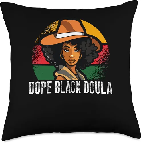 Miniatura 5 de Dope Black Doula Midwife Black Pride Midwifery Doula - Almohada afroamericana de 16 x 16 pulgadas, multicolor