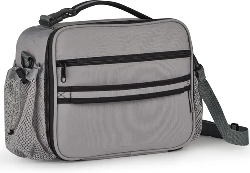 Miniatura 9 de Cerbonny Lonchera para niños, bolsa de almuerzo aislada para niñas y niños, poliéster duradero con forro de PEVA, correa de hombro ajustable, 10.8