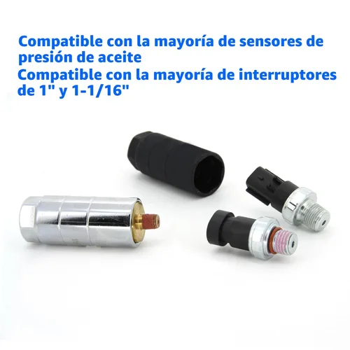 Miniatura 6 de A ABIGAIL Llave para Interruptor de Presión de Aceite, 1 1/16'' x hasta 2-5/8'', se adapta a impulsor de 3/8'' o hexagonal de 1 1/8'', cromo Negro