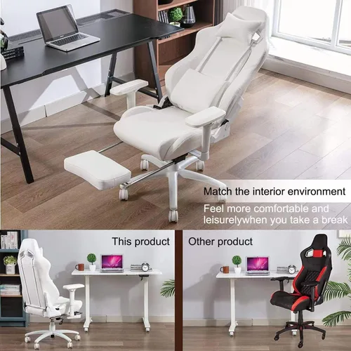 Miniatura 2 de Silla de juegos, sillas de oficina para el hogar, silla de oficina ergonómica con reposapiés y soporte lumbar, sillas de juegos para adultos, silla